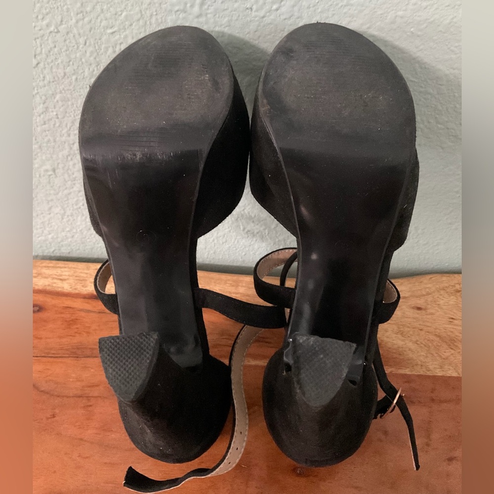 Black Open-Toe Heels - Picture 2 of 9